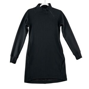 Athleta‎ Cozy Karma Sweatshirt Dress Tunic Womens XXSmall Black Athleisure Mock